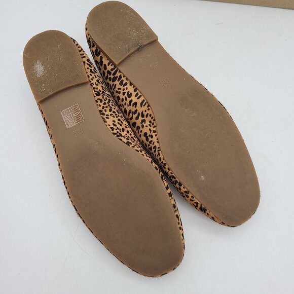 Madewell Square Toe Flats in Leopard Calf Hair Desert Dune Multi Size 8.5 - Picture 4 of 11